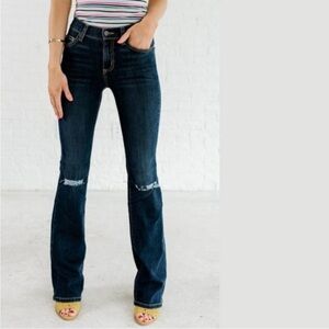 NWT CARMAR flare mid rise distressed blue jeans size 26